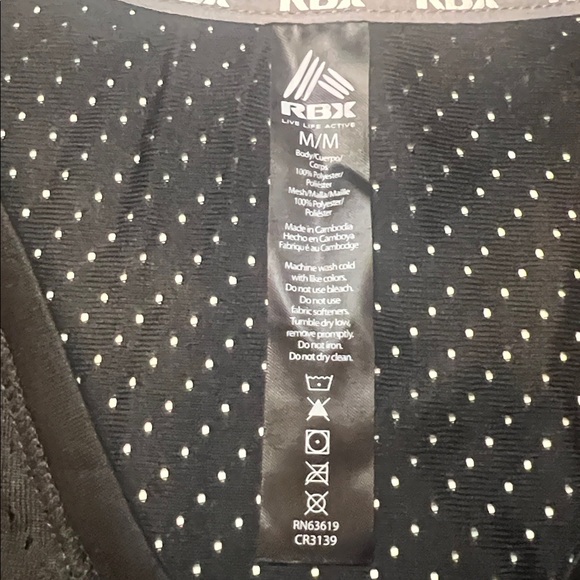 RBX Black Performance Workout Tank Top Size M Athletic Gym Training Activewear - Picture 2 of 11